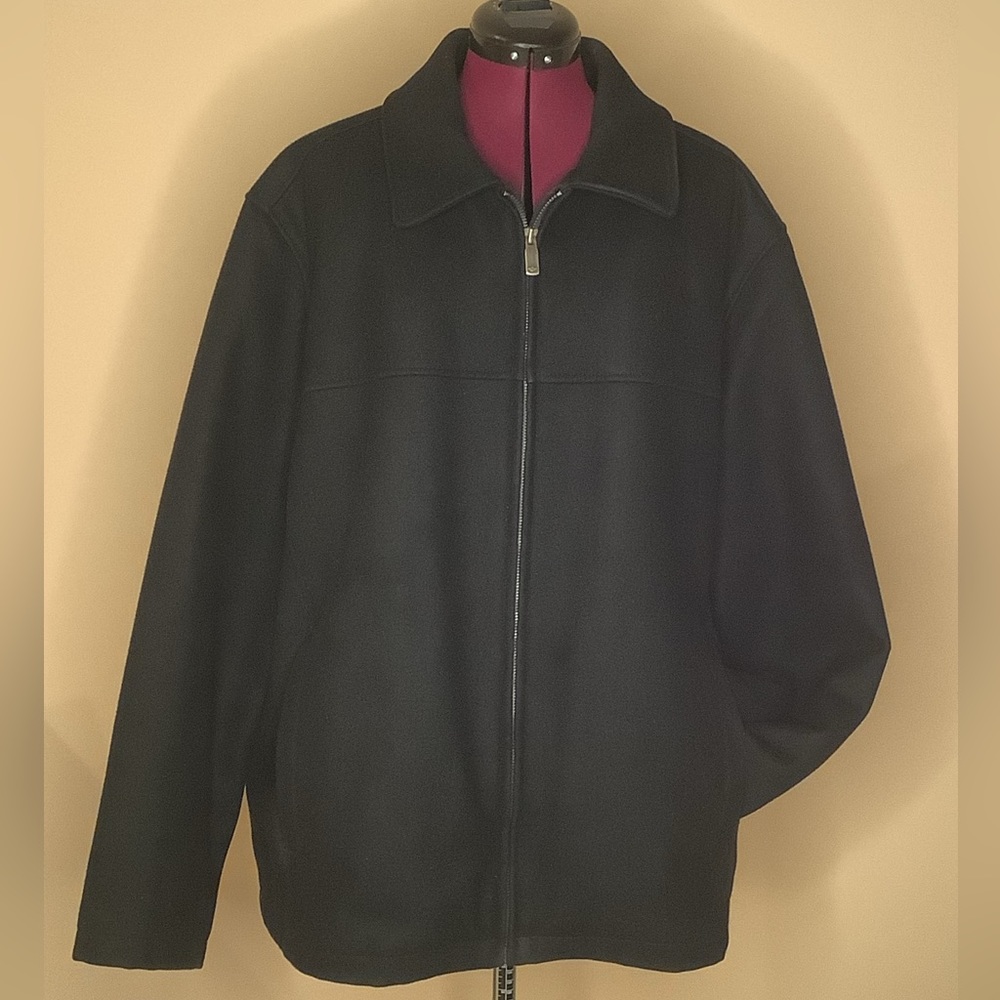 Men’s black wool-blend car coat XL